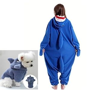 Adults' Kigurumi Pajamas Nightwear Onesie Pajamas Shark Animal Animal Onesie Pajamas Pajamas Funny Costume Flannel Cosplay For Men and Women Pet Dog's Halloween Animal Sleepwear Cartoon Lightinthebox