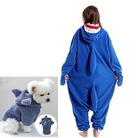 Adults' Kigurumi Pajamas Nightwear Onesie Pajamas Shark Animal Animal Onesie Pajamas Pajamas Funny Costume Flannel Cosplay For Men and Women Pet Dog's Halloween Animal Sleepwear Cartoon Lightinthebox - thumbnail