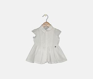 Toddler Girls Eyelet Dress  White