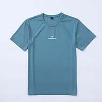 Men's T shirt Hiking Tee shirt Short Sleeve Tee Tshirt Top Outdoor Quick Dry Lightweight Breathable Sweat wicking Autumn  Fall Spring Summer Light Blue Red Wine Black Fishing Climbing Camping Lightinthebox - thumbnail