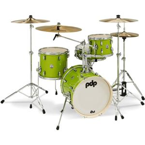 PDP Drums PDNY1604EL New Yorker 4-Pieces Shell Pack - Electric Green Sparkle - Without Cymbals And Hardware