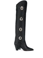 Aquazzura black Go West 70 knee-high studded leather boots - thumbnail