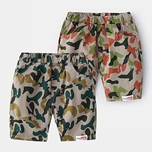 Kids Boys Shorts Pocket Camo Soft Comfort Shorts Outdoor Fashion Cool Daily Orange Green Mid Waist Lightinthebox