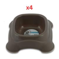 M-Pets Plastic Single Bowl Grey 2300ml (Pack of 4)