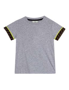 FF Logo Sleeves Cotton T-shirt - Grey