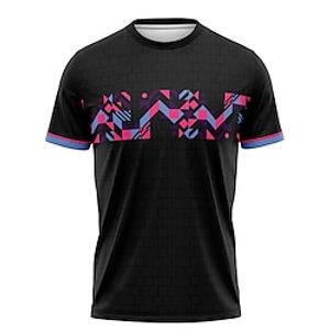 21Grams Men's Downhill Jersey Short Sleeve Mountain Bike MTB Road Bike Cycling Black Geometic Bike Jersey Spandex Polyester Breathable Quick Dry Moisture Wicking Sports Geometic Clothing Apparel Lightinthebox