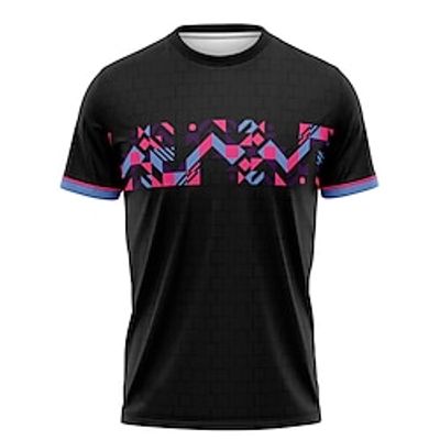 21Grams Men's Downhill Jersey Short Sleeve Mountain Bike MTB Road Bike Cycling Black Geometic Bike Jersey Spandex Polyester Breathable Quick Dry Moisture Wicking Sports Geometic Clothing Apparel Lightinthebox