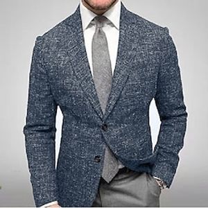Men's Casual Blazer Regular Regular Fit Print Blue 2022  Winter Lightinthebox