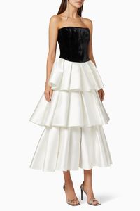 Silk & Velvet Corset Bodice Midi Dress