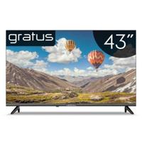 Gratus 43 Inch QLED Full HD Edgeless Smart TV, 2G8GB SUPER MEMORIA Smart With T2 /S2 (Receiver Inbuilt), Android 12, Color Box, YouTube, FaceBook, A+ Panel, Model- LT43Q24H