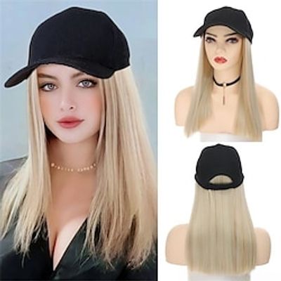 Baseball Cap Wig Synthetic Wig Straight Middle Part Wig Long A1 A2 A3 A4 Blonde Synthetic Hair Women's Fashionable Design Soft Adjustable Blonde miniinthebox Baseball Cap Wig Synthetic Wig Straight Middle Part Wig Long A1 A2 A3 A4 Blonde Synthetic Hair Women's Fashionable Design Soft Adjustable Blonde miniinthebox