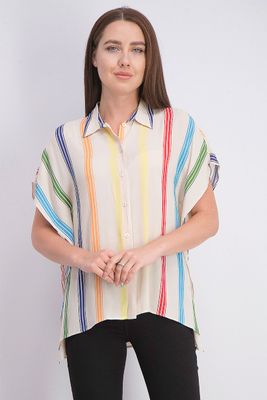 Womens Striped Shirt Beige Womens Striped Shirt Beige