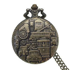 Transportation Pattern Pocket Watch