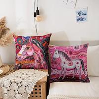 Horse Pattern Green 1PC Throw Pillow Covers Multiple Size Coastal Outdoor Decorative Pillows Soft Velvet Cushion Cases for Couch Sofa Bed Home Decor Lightinthebox