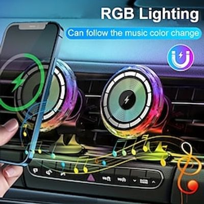 15W Magnetic Suction Car Wireless Fast Charging Mobile Phone Holder Car LED Atmosphere Light Wireless Strong Magnetic Mobile Phone Charger Lightinthebox 15W Magnetic Suction Car Wireless Fast Charging Mobile Phone Holder Car LED Atmosphere Light Wireless Strong Magnetic Mobile Phone Charger Lightinthebox