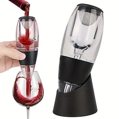 1pc, Wine Decanter, Quick Sobering For Party, Kitchen Professional Red Wine Whisky Aerator, Dispenser Pourer With Filter And Base, Wine Set Accessories Lightinthebox