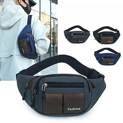 Women's Crossbody Bag Chest Bag Synthetic Daily Zipper Large Capacity Waterproof Lightweight Geometric Black Blue Gray Lightinthebox