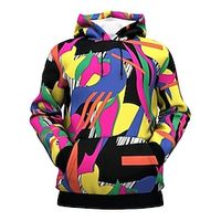 Men's Unisex Pullover Hoodie Sweatshirt Pink Hooded Geometric Graphic Prints Print Daily Sports 3D Print Boho Streetwear Designer Spring   Fall Clothing Apparel Hoodies Sweatshirts  Long Sleeve Lightinthebox - thumbnail