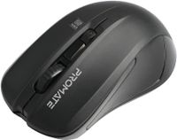 Promate Wireless Mouse, Comfortable Ambidextrous 2.4GHz Cordless Ergonomic Mice with 4 Programmable Buttons, CONTOUR.BLACK