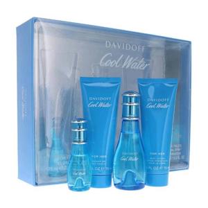 Davidoff Cool Water (W) Set Edt 50Ml + Edt 15Ml + Bl 75Ml + Sg 75Ml