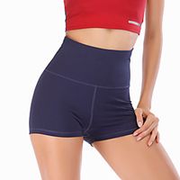 Women's High Waist Yoga Pants Yoga Shorts Criss Cross Waist Shorts Bottoms Tummy Control Butt Lift Quick Dry Solid Color Black Red Dark Blue Nylon Yoga Fitness Gym Workout Summer Sports Activewear Lightinthebox - thumbnail