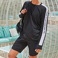 Men's Rash Guard Dive Skin Suit Spandex Swimwear Quick Dry Breathable Long Sleeve 2 Piece - Swimming Surfing Water Sports Stripes Autumn  Fall Spring Summer Lightinthebox - thumbnail