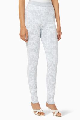 Glitter Monogram Leggings in Jacquard Knit Glitter Monogram Leggings in Jacquard Knit