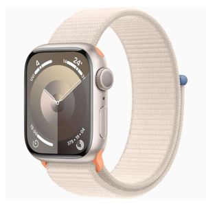 Apple Watch Series 9 GPS, 41mm, Starlight Aluminum Case With Starlight Sport Loop - MR8V3