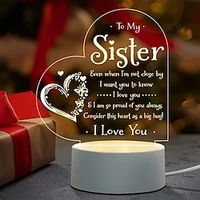 1pc 3D Creative Lamp, Sister Gifts to My Sister Night Light, Sisters Gifts from Sister Brother, Birthday Gifts for Sister, Graduation Christmas Night Lamp Present Lightinthebox - thumbnail