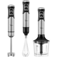 Midea 5 In 1 Stainless Steel Hand Blender, 1000 Watt, Set of 4 Accessories For Preparing Baby Food, Mashed Potatoes, Salads, Soups And Vegetables - MJ-BH1001W