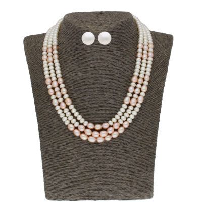 Sri Jagdamba Pearls Shristi 3 Line Pearl Set - JPJUL-20-96