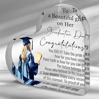 1pc Inspirational Graduation Gifts For Her Him 2024 High School College Masters Degree PHD Graduation Gifts For Students Laser Engraved Acrylic Keepsake Gifts For Graduating Daughter Son Sister Lightinthebox