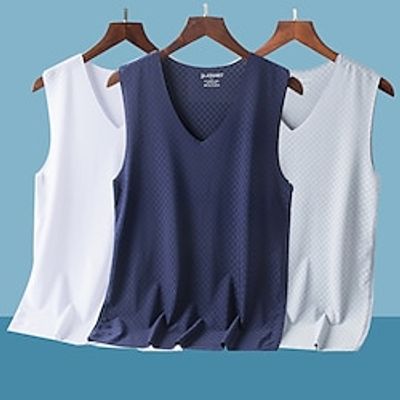 Men's Tank Top Vest Top Undershirt Plain V Neck Street Vacation Sleeveless Clothing Apparel Fashion Designer Basic Lightinthebox