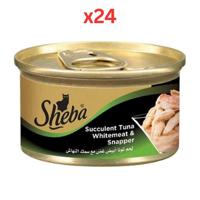 Sheba Tuna Whitemeat And Snapper Wet Cat Food 85G (Pack of 24)
