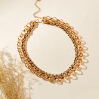 Metallic Chunky Chain Double Layer Necklace
