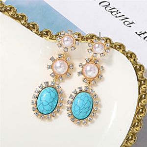 Women's Earrings Geometrical Floral Theme Joy Stylish Simple Boho Earrings Jewelry Blue For Daily Holiday Promise 1 Pair Lightinthebox