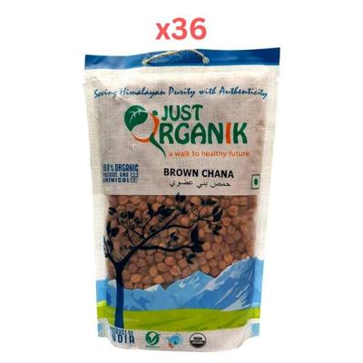 Just Organic Brown Chenna 500gm Pack of 36