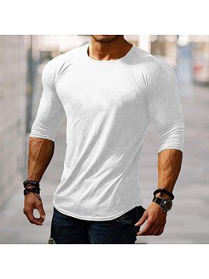Slim Simple Casual Plain Men's T-Shirt