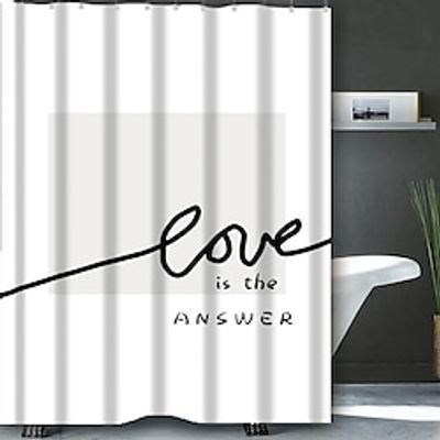 Nordic simple style Bathroom Curtains Water Proof Shower Curtains Casual Polyester New Design With Letter miniinthebox
