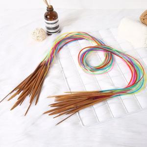 Plastic Tube Circular Carbonized Bamboo Knitting Needles