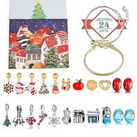 Christmas Advent Calendar 2023 Xmas Gift  Countdown Bracelets Making Kit 24 Days Christmas Gift DIY Charm Beads and Bracelets for Girls Women Kids miniinthebox - thumbnail
