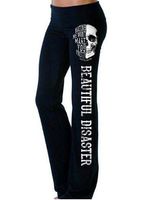 Autumn and winter printed casual loose straight trousers - thumbnail