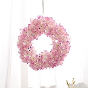 1Pc 15Inch Artificial Hydrangea Wreath Plastic Rattan Ring Fabric Hydrangea Suitable For Indoor And Outdoor Wall Hanging Decoration Wreath miniinthebox