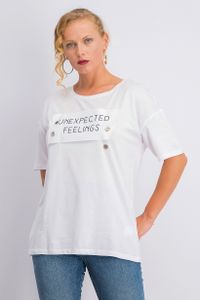 Womens Short Sleeve Unexpected Feelings Tee  White