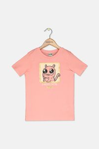 Kids Girls Monster Tee  Peony