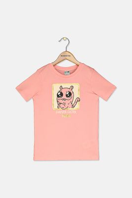 Kids Girls Monster Tee  Peony