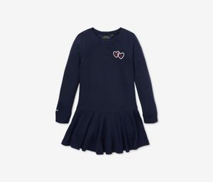 Girls Polo French Terry Dress  Navy