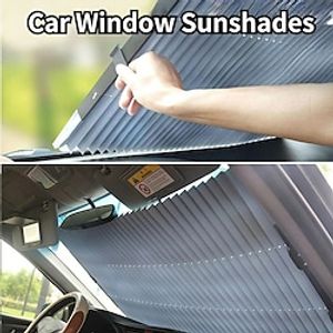 Car Windshield Curtain Retractable Set Folding Car Sunshade Cover Reflective Film Curtains Anti-UV Car Sun Shade Retractable Windshield Sun Shade for Car Large Sun Visor Protector Blocks 99%UV miniinthebox