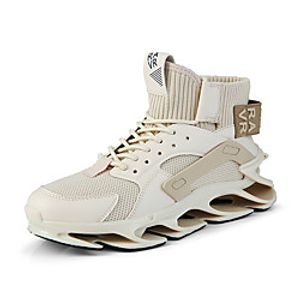 Men's Trainers Athletic Shoes Sporty Athletic Running Shoes Basketball Shoes Tissage Volant Breathable Non-slipping Shock Absorbing Booties  Ankle Boots White Black Beige Spring Summer Lightinthebox