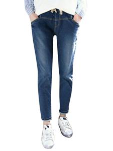 Casual Elastic High Waist Denim Pant